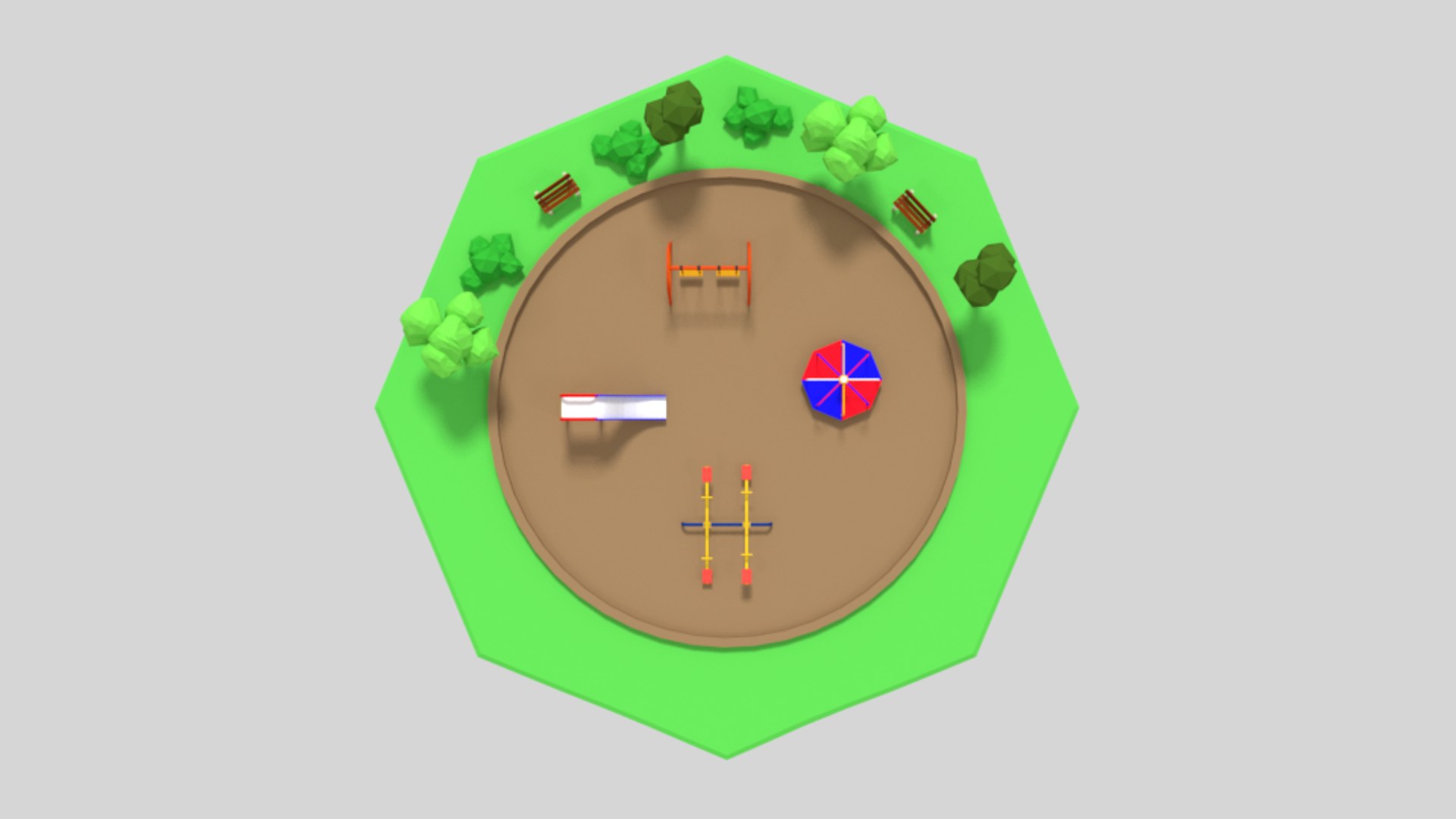 3D Model Playground Scene - TurboSquid 1554775