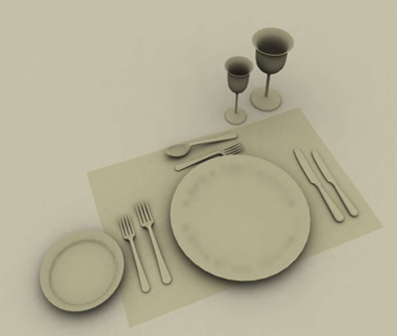 3ds Place Setting Dinner Plate