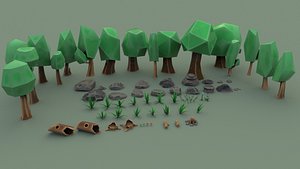 Tree Forest Cartoon Pack Lowpoly
