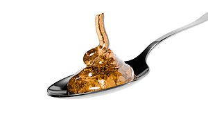 Animated Viscous Pouring Honey Simulation 3D Model on Spoon For Commercials 3D model