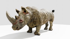 Realistic Rhino 3D Model Game Ready And Unity Package