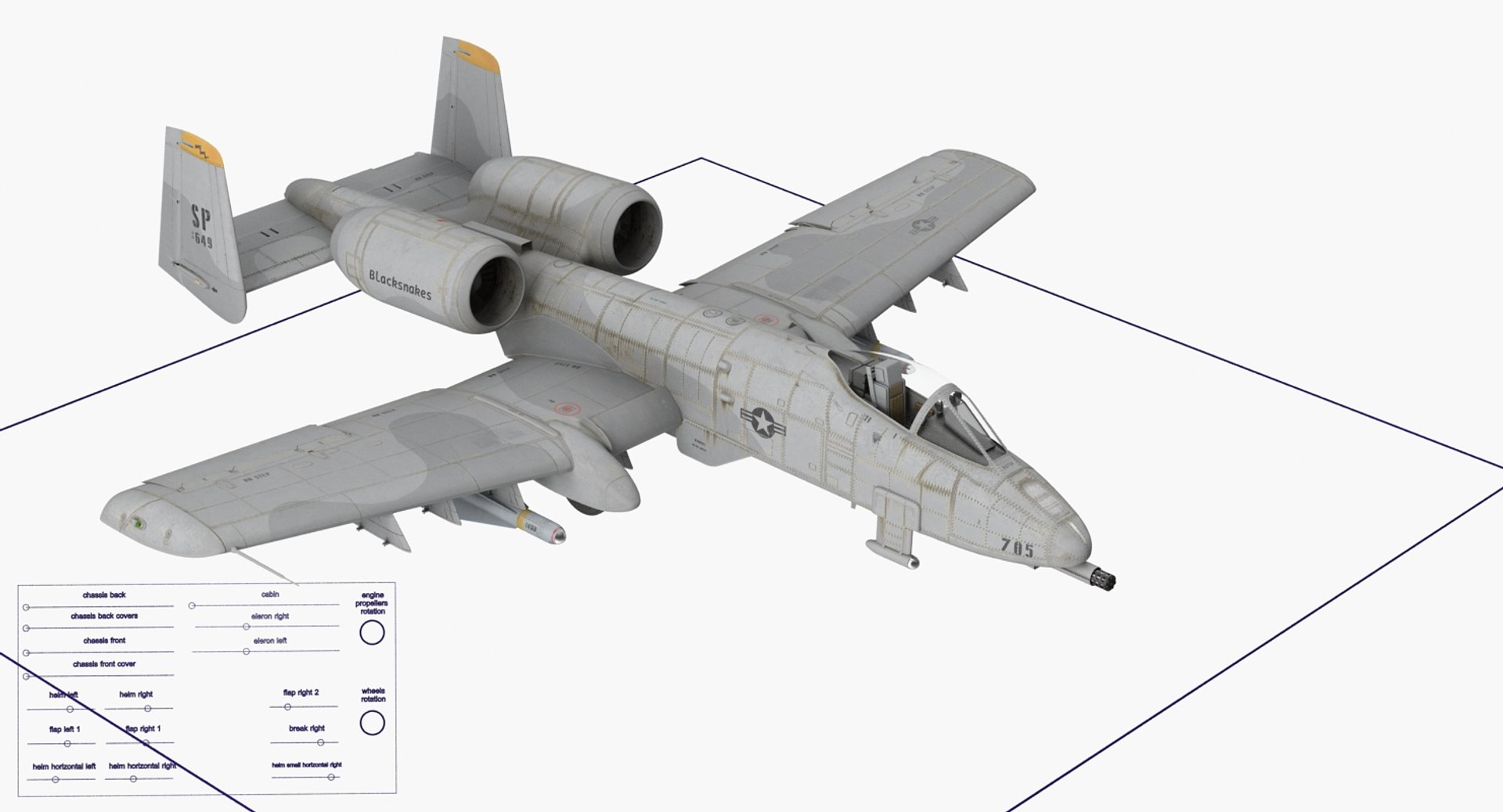 attack aircraft a-10 thunderbolt 3d model https://p.turbosquid.com/ts-thumb/wM/7QEp7Y/ZF8gTaen/attackaircrafta10thunderboltiiriggedc4dmodel017/jpg/1479798789/1920x1080/fit_q87/cce1b7e1532c32e0b168dcb1e49c9b9aadea9371/attackaircrafta10thunderboltiiriggedc4dmodel017.jpg