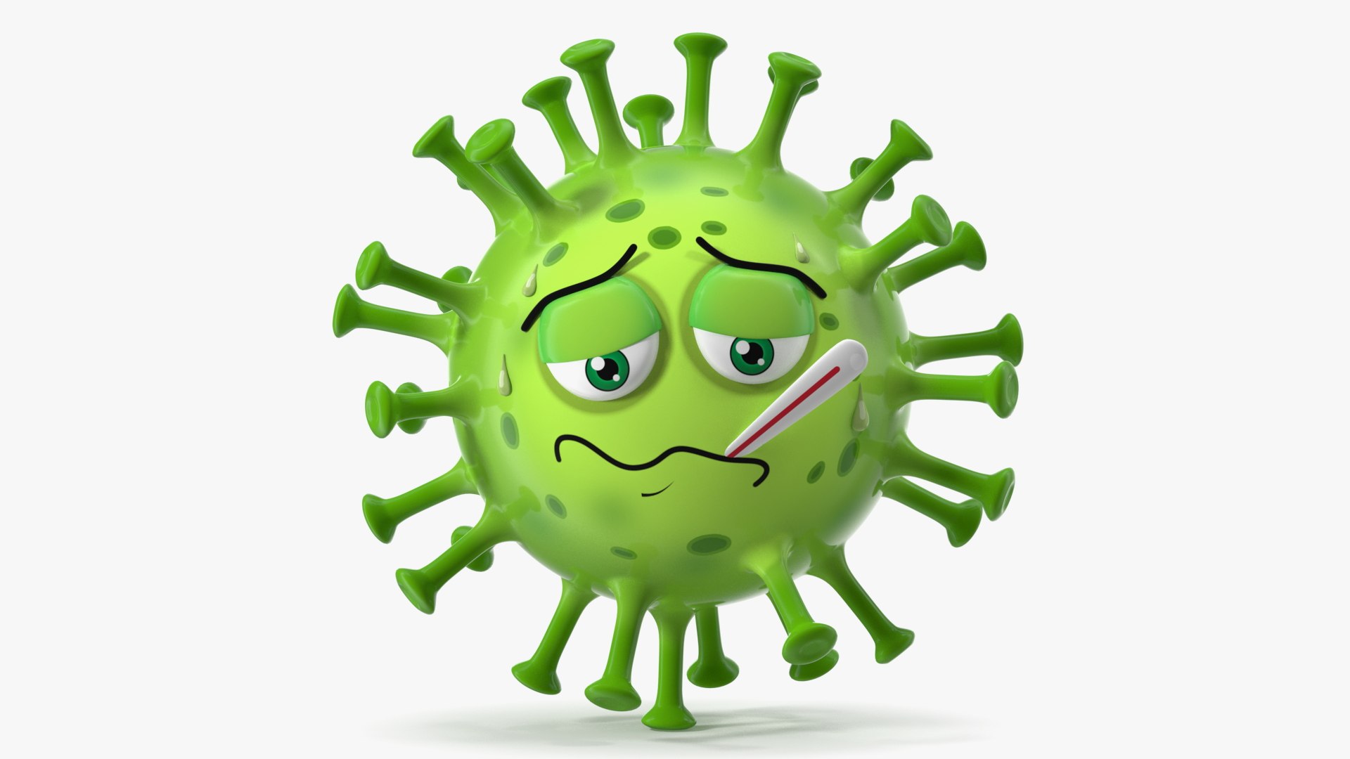 Covid Emoji Sick 3D model preview