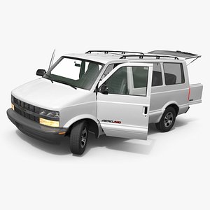 Chevrolet Astro Passenger Van AWD White Rigged for Cinema 4D 3D