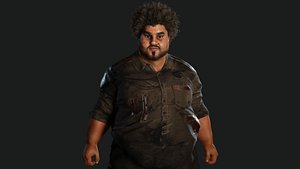AAA 3D FAT BLACK MAN SURVIVOR or HOMELESS - REALISTIC CHARACTER 3D model