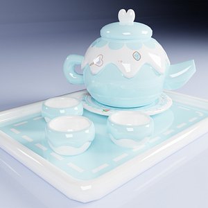 3D tea set model