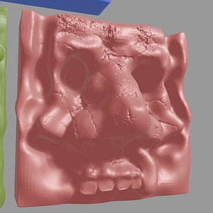 3D Set of tiles with animals and faces