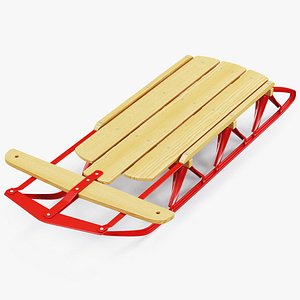 wooden snow sled model