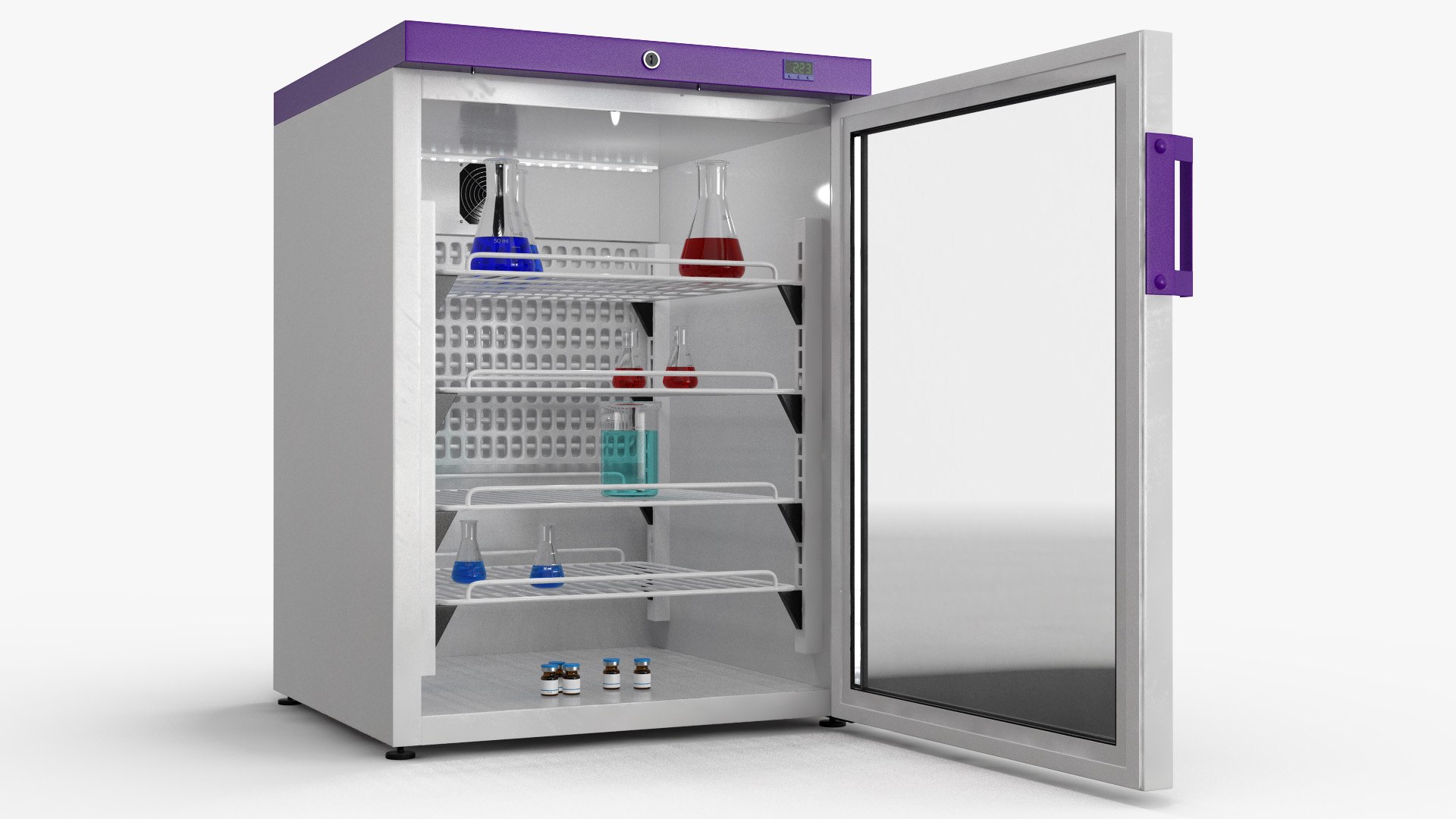 Lab Cooled Incubator 150L with Flask 3D model preview