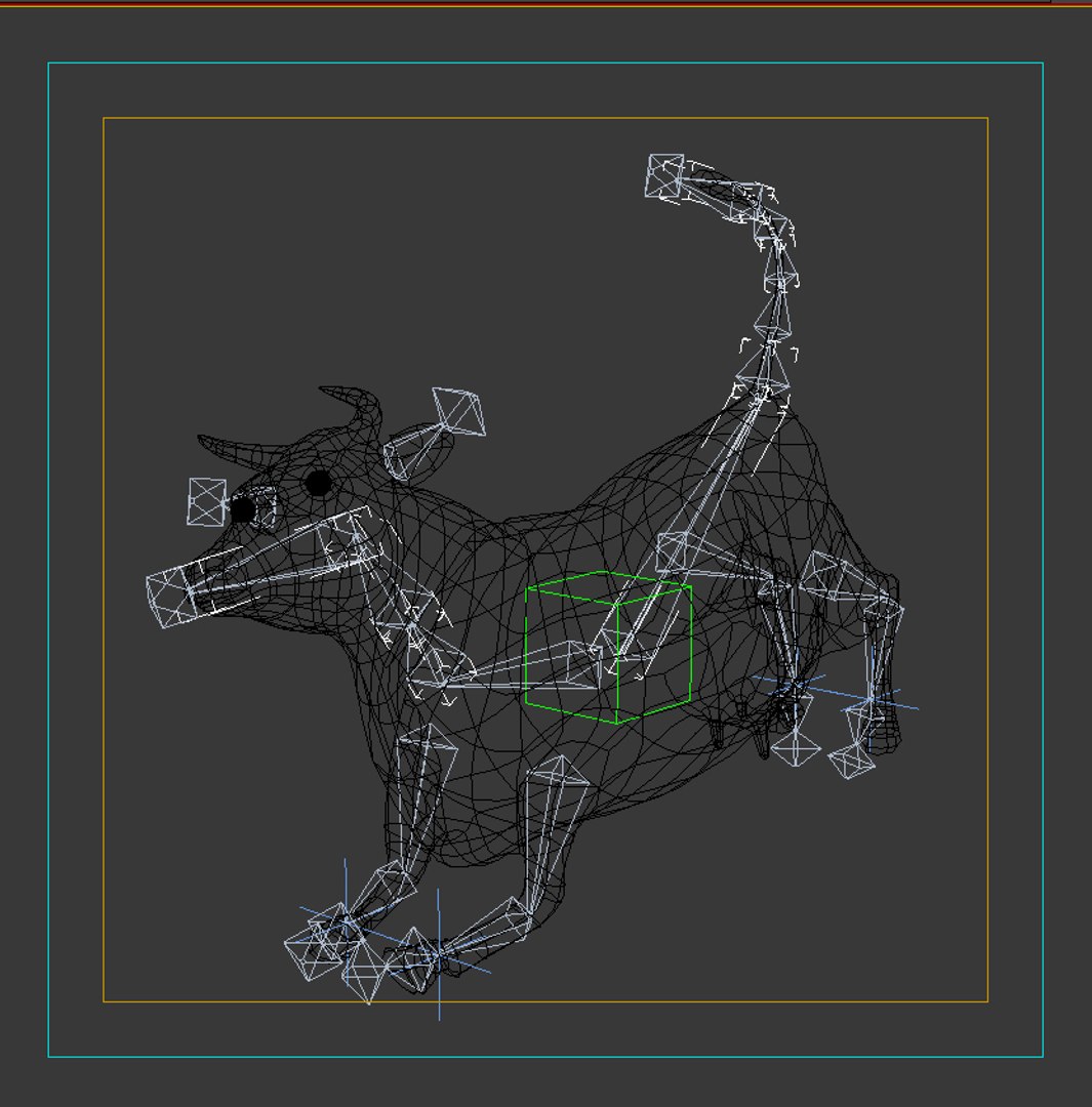 3d cow rigged model