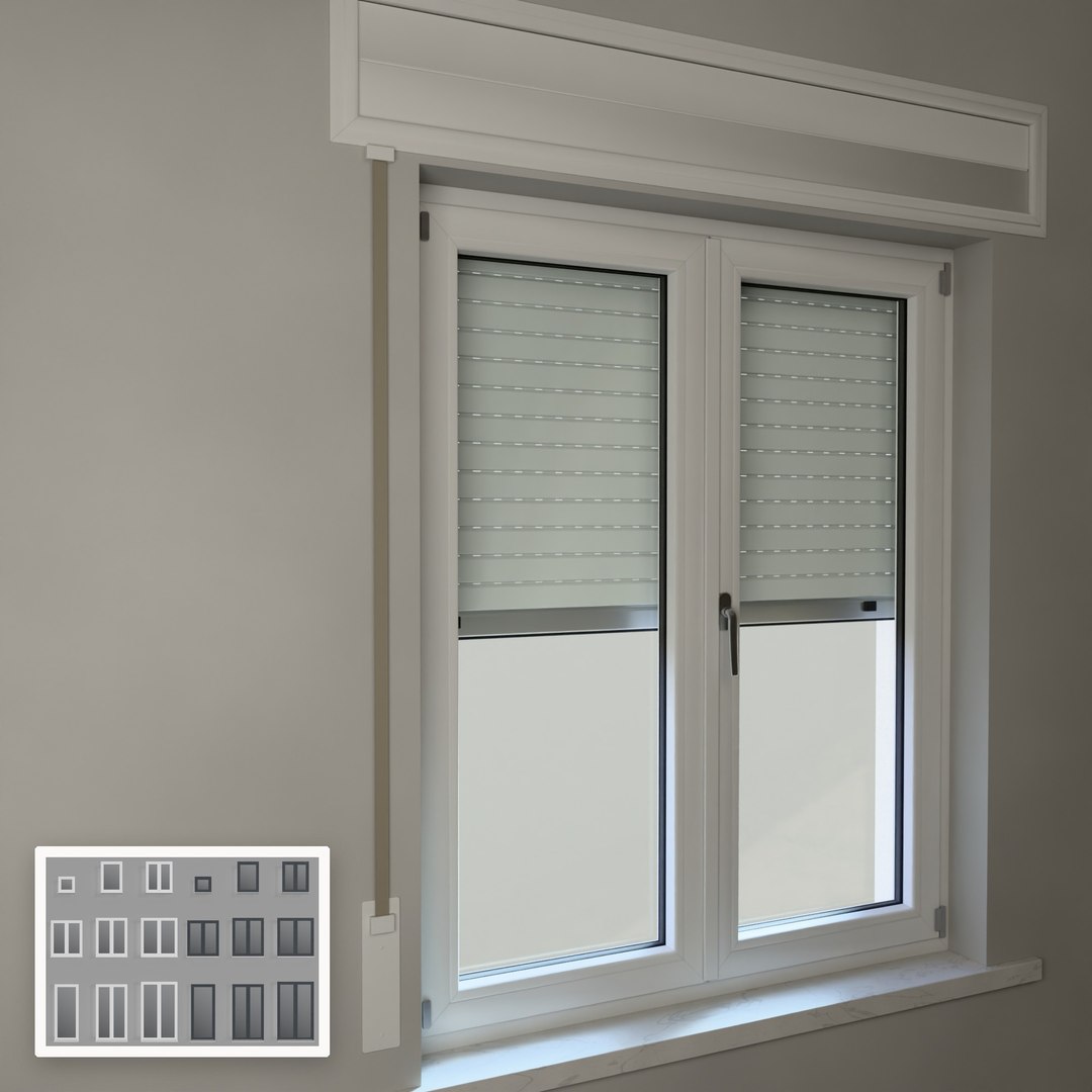 Realistic Windows And Shutters - 54 Models PVC And Aluminium 3D Model ...