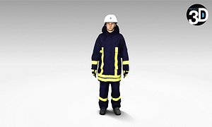 scanned german firefighter 3d model