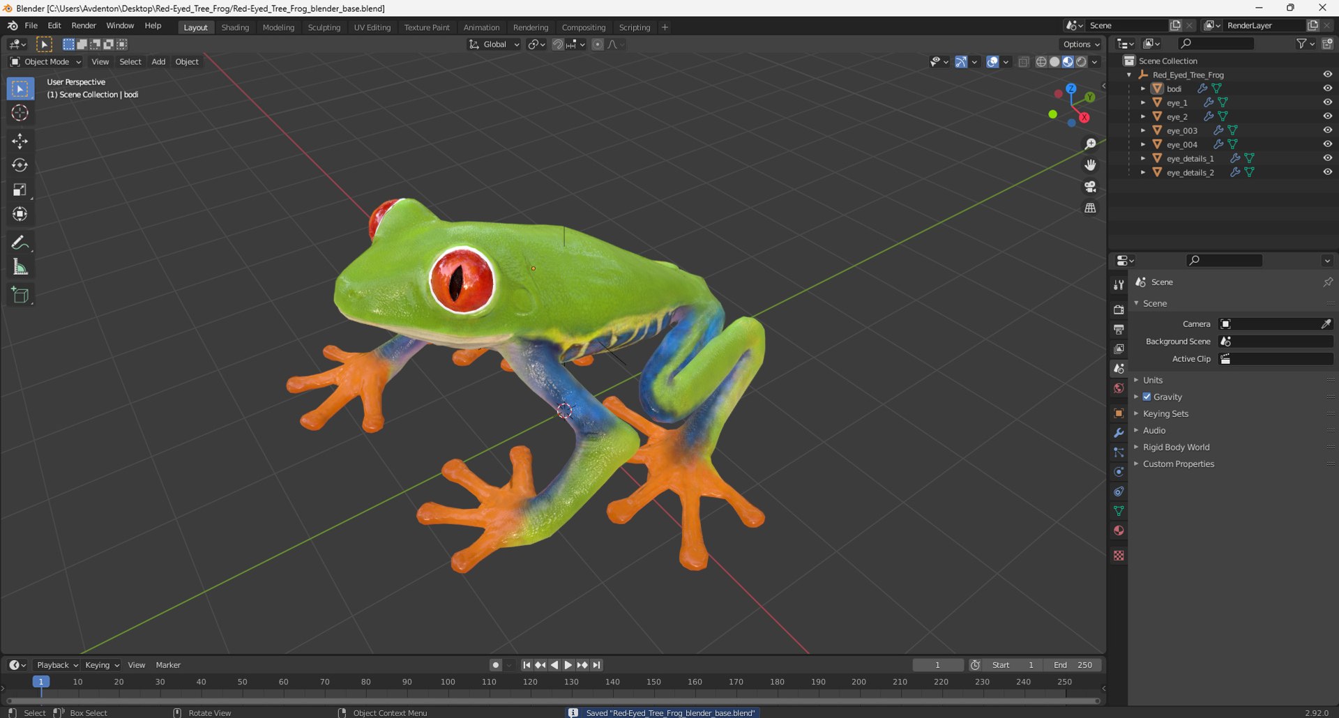 Red-Eyed Tree Frog 3D model https://p.turbosquid.com/ts-thumb/wM/iNlVCg/JU/redeyedtreefrogc4dmodel030/jpg/1724309416/1920x1080/fit_q87/a50d399eeeb13fef8dc00705f3b11e374280d6cb/redeyedtreefrogc4dmodel030.jpg