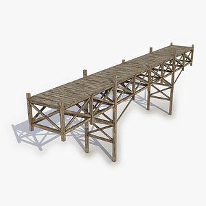3D Pedestrian Wooden Bridge 30 3D Model model