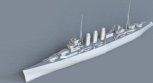 3d model of uk heavy cruiser