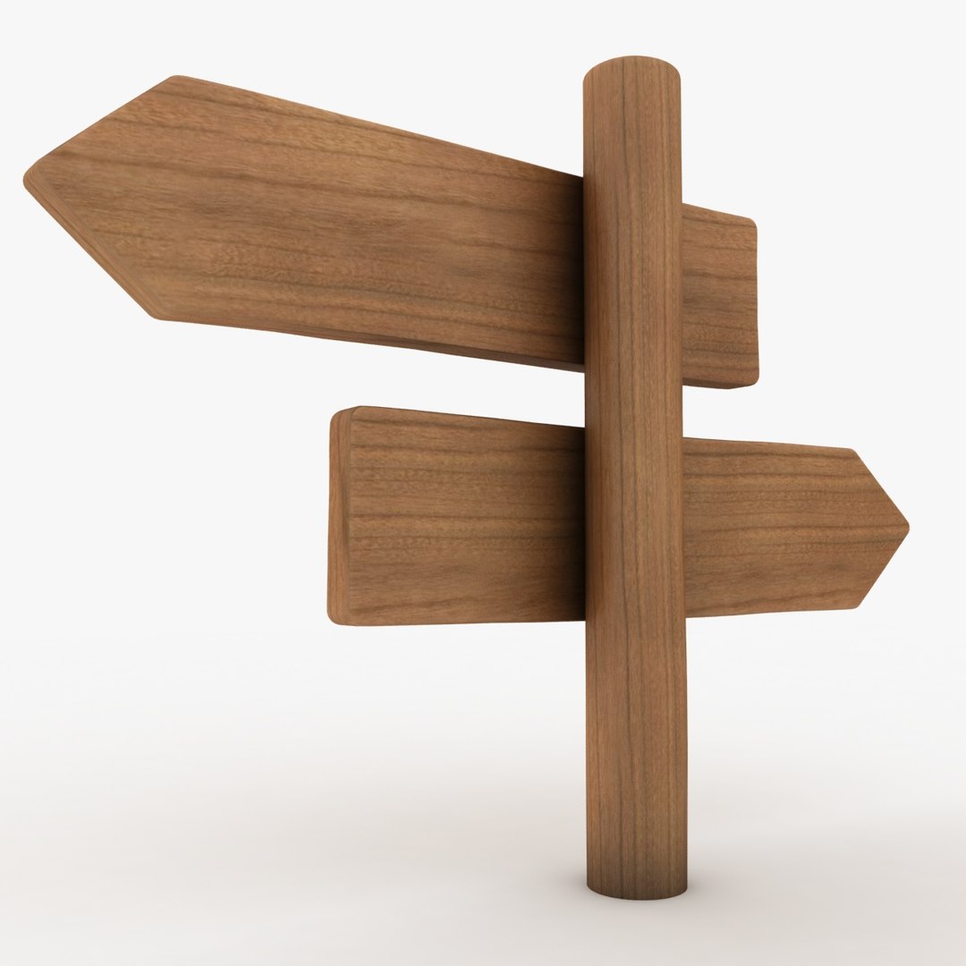 Realistic Wooden Signboard 04 Max