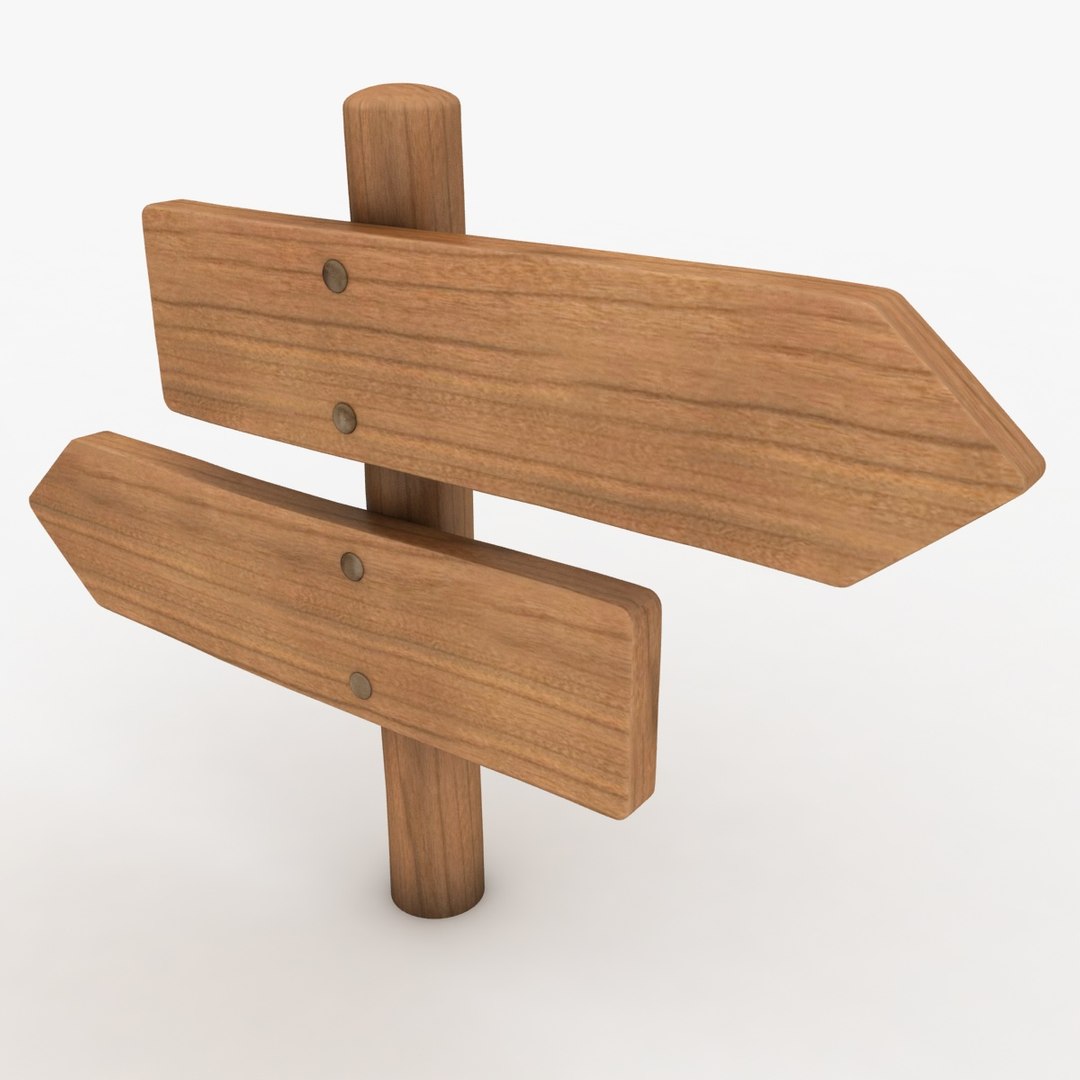 Realistic Wooden Signboard 04 Max
