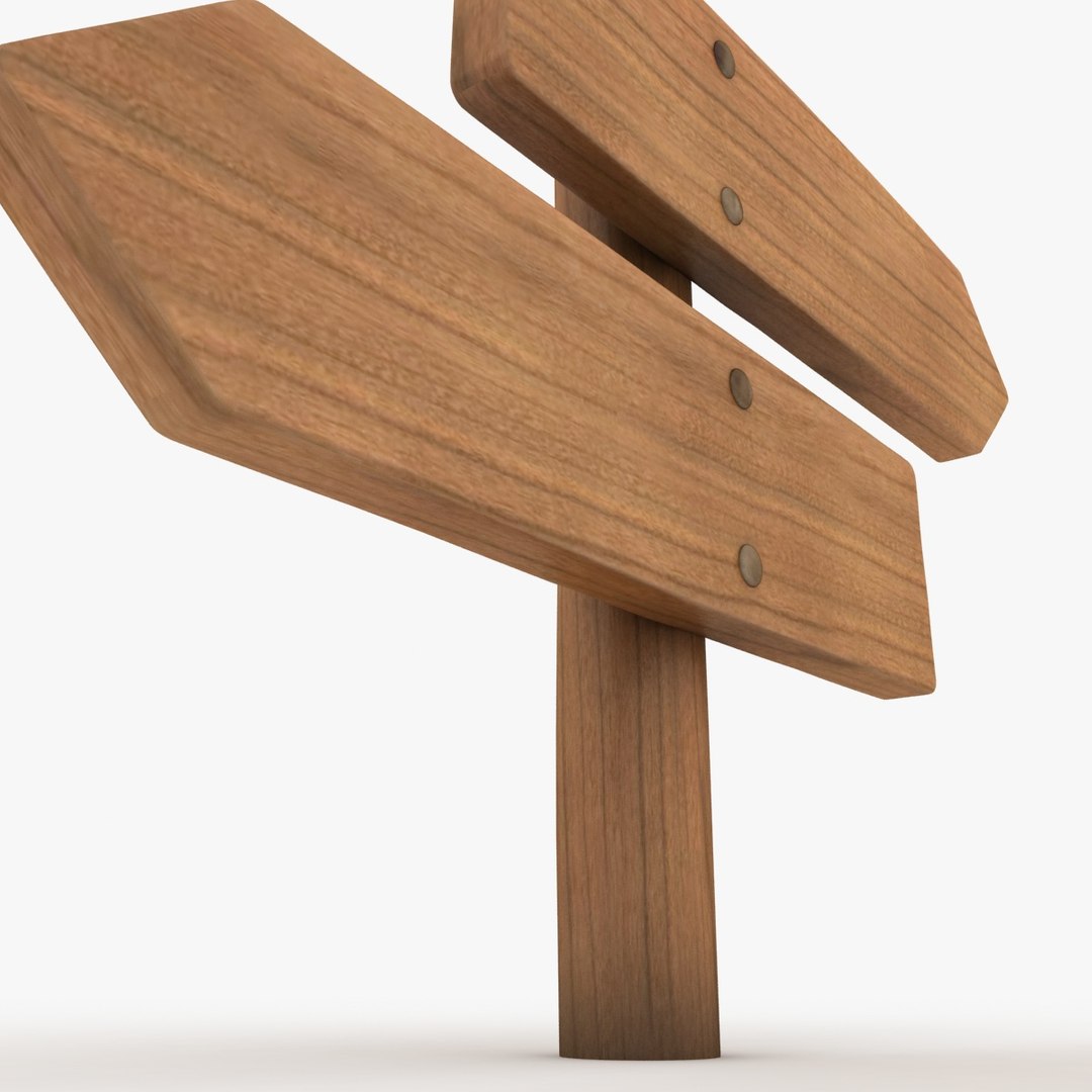 Realistic Wooden Signboard 04 Max