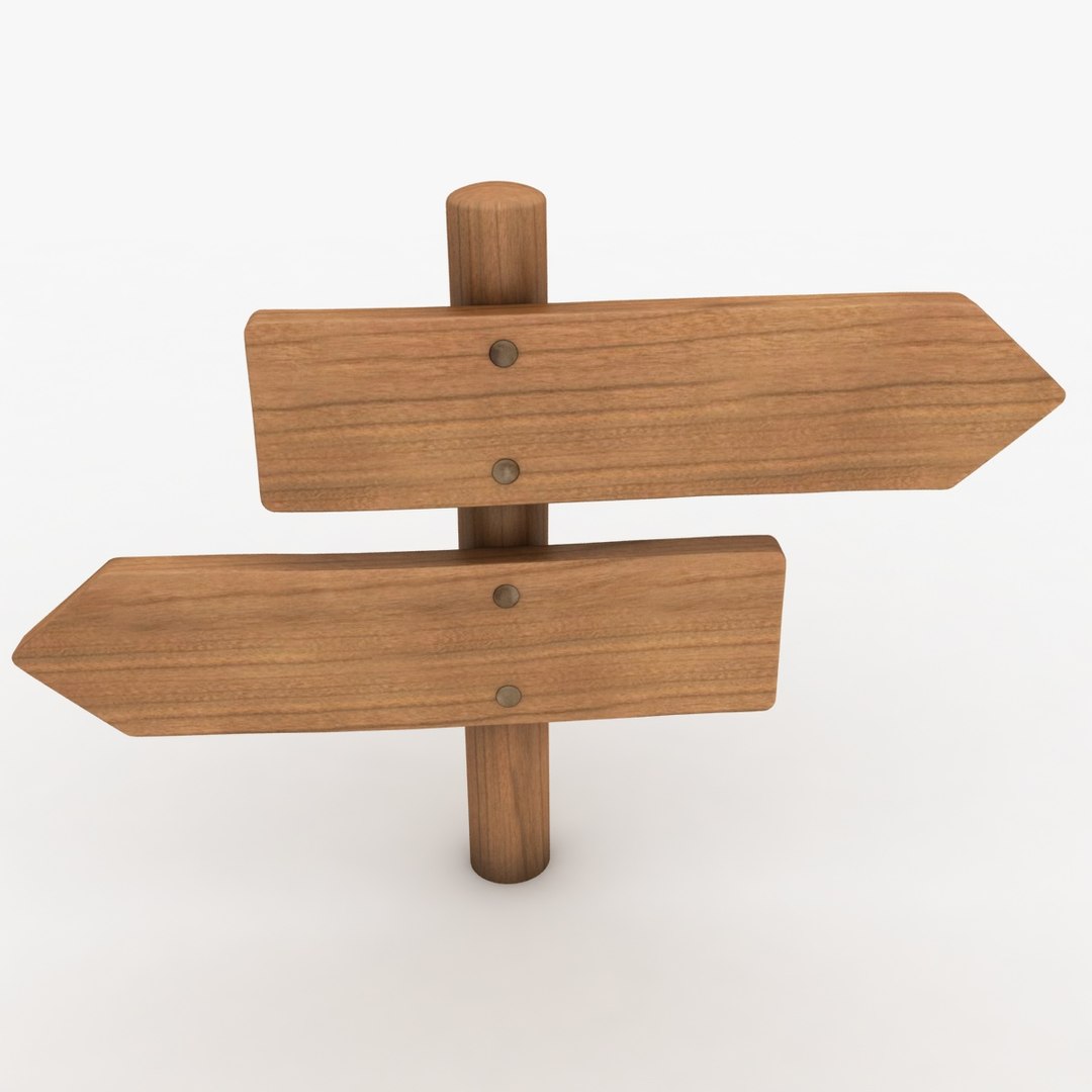 Realistic Wooden Signboard 04 Max