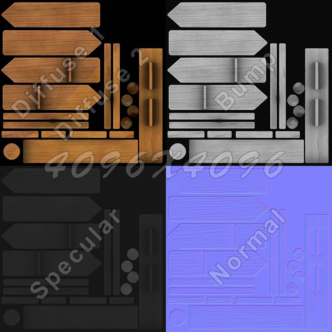 Realistic Wooden Signboard 04 Max