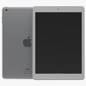 3d ipad air silver modeled