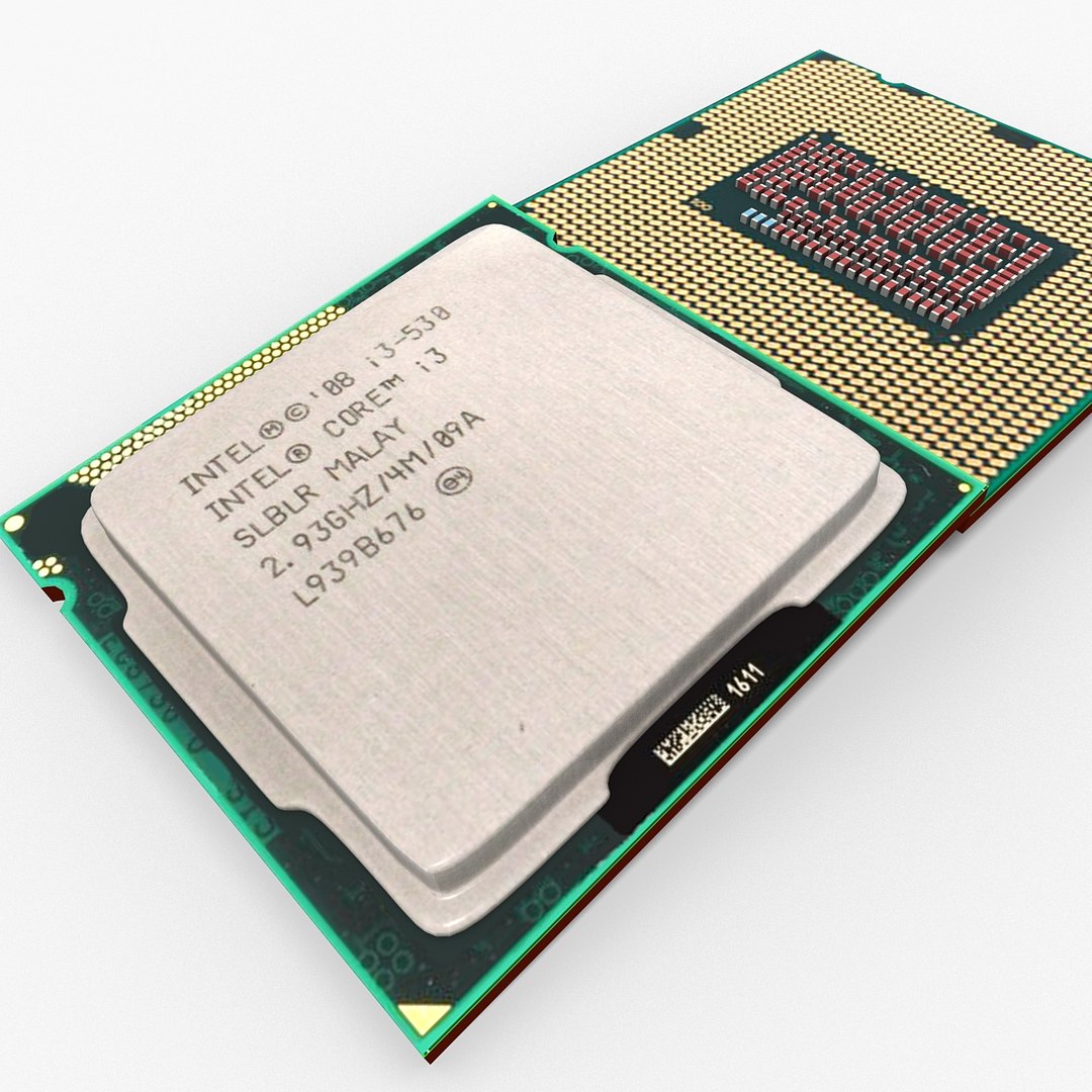 3d Model Cpu Intel I3 Component