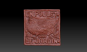3d chicken plaque