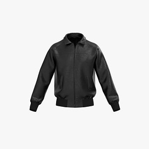 Male raglan leather bomber jacket