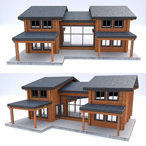 3D house wood model