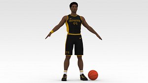 3D model Basketball Player Black Player 02