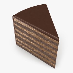 3D Moist Chocolate Cake Slice