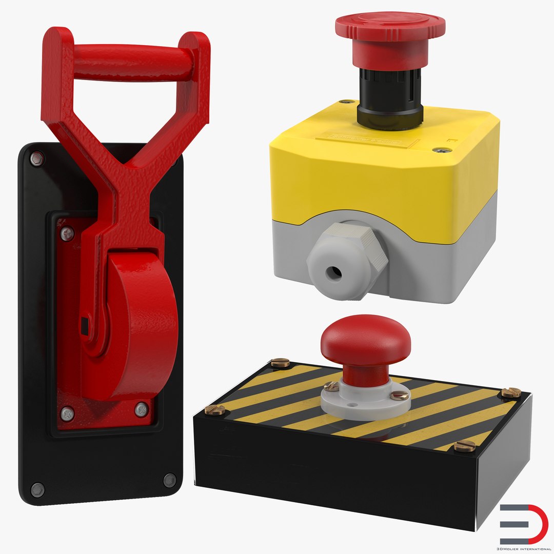 Industrial Power Switches Collection 3D model preview