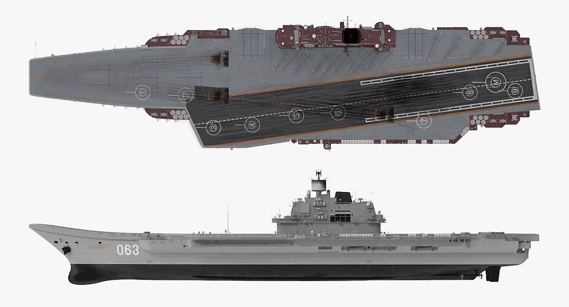 Russian aircraft carrier admiral 3D model - TurboSquid 1288764