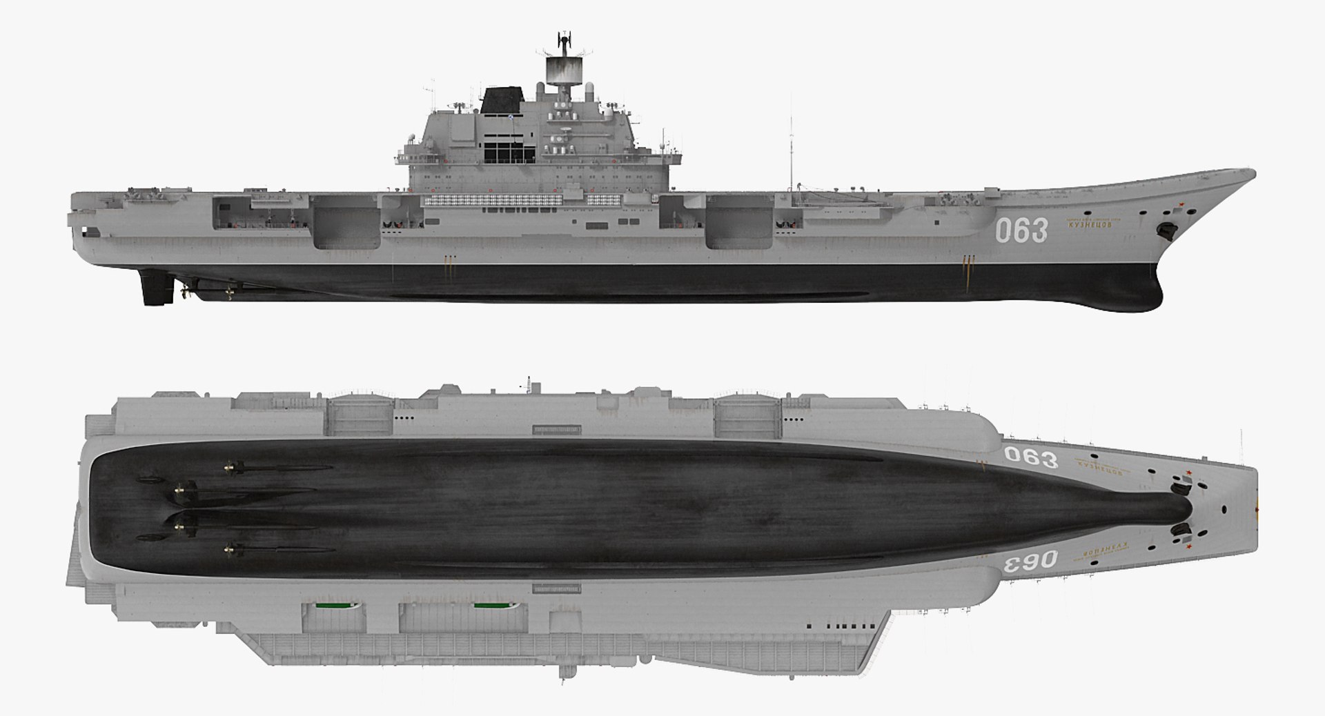 Russian aircraft carrier admiral 3D model - TurboSquid 1288764