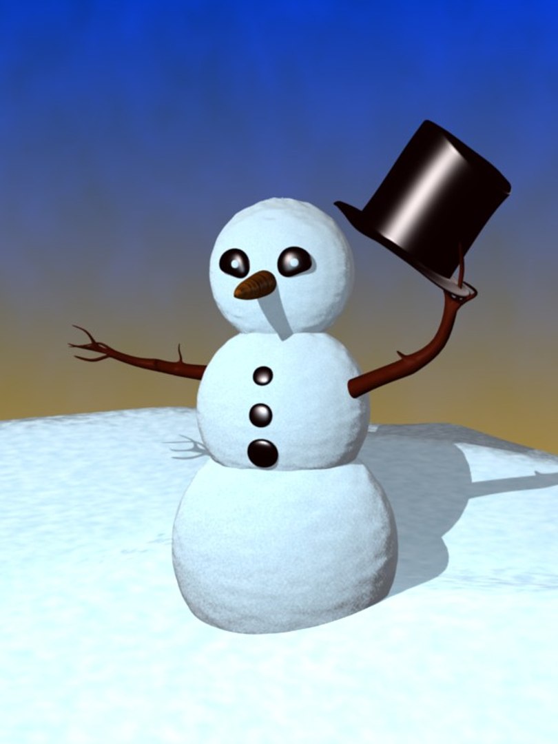 3d snowy snowman model