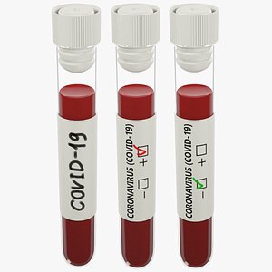 test tubes coronavirus v2 3D model