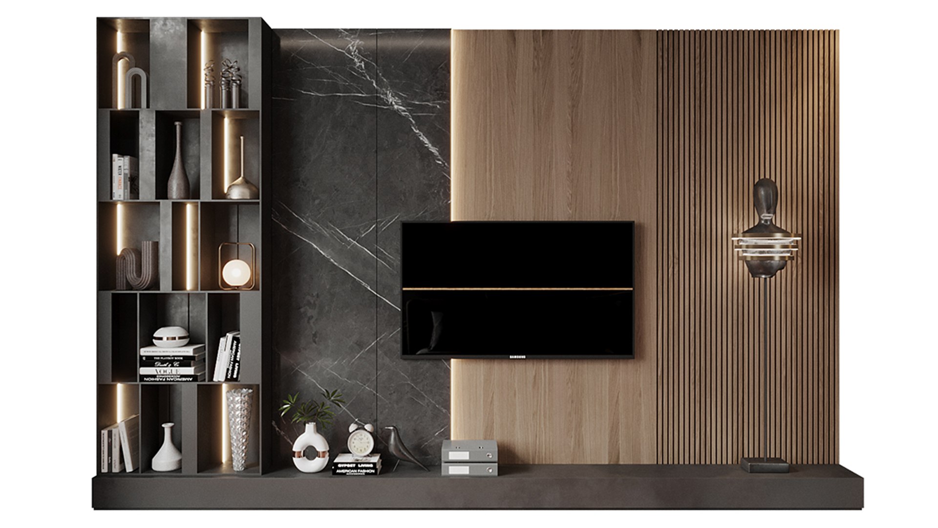 3D TV Wall set 687 - TurboSquid 2081630