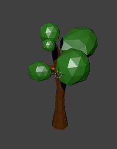 low-poly oak tree 3D