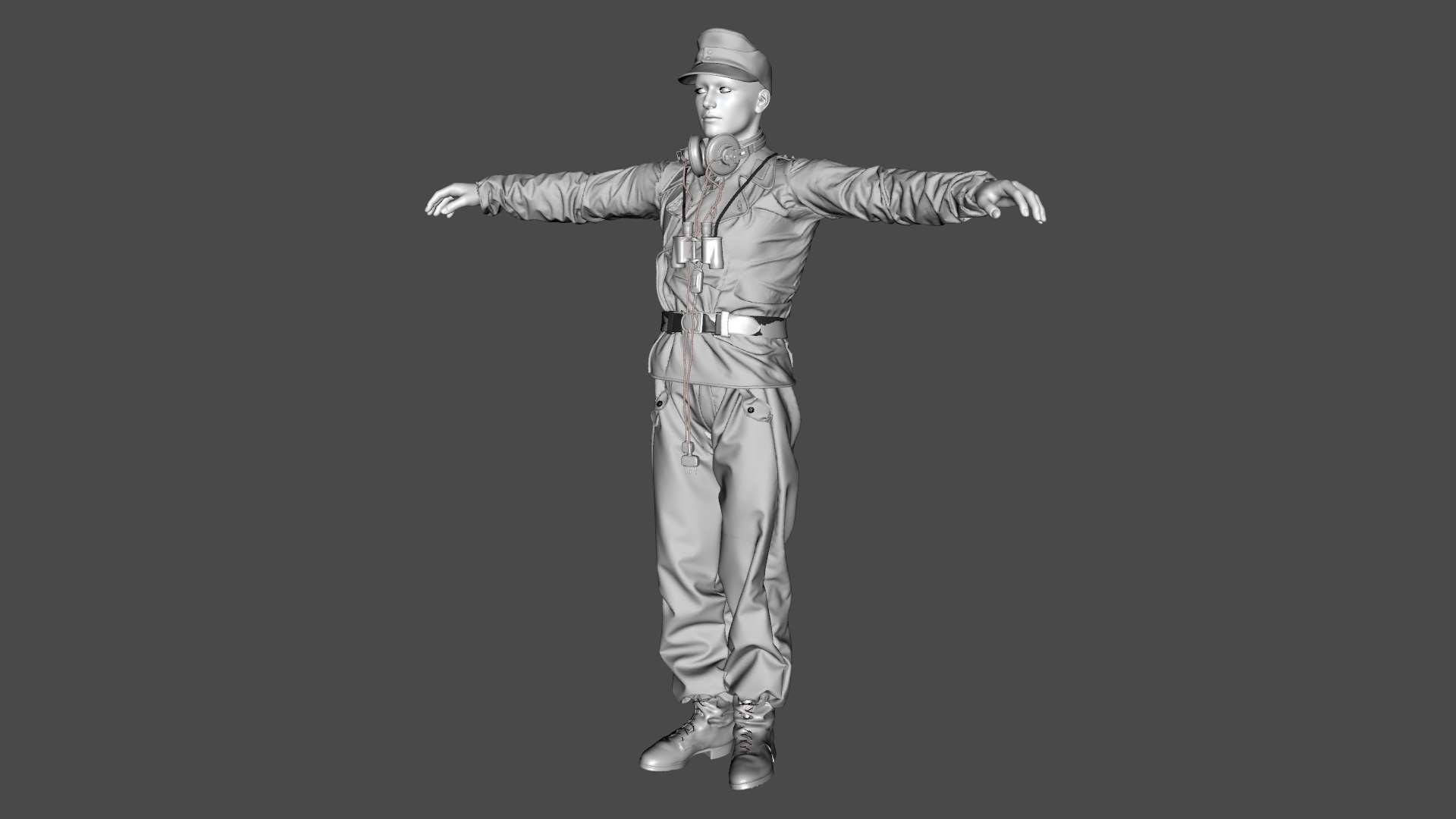 3D German Panzer Crew Soldier WWII Low-poly Model - TurboSquid 2349454