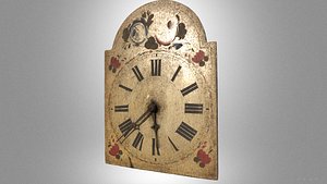 Antique Lackschilduhr Wall Clock 3D model