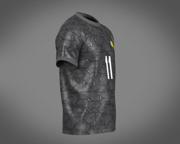 Soccer Football Black with Gray Jersey Player-11 3D model