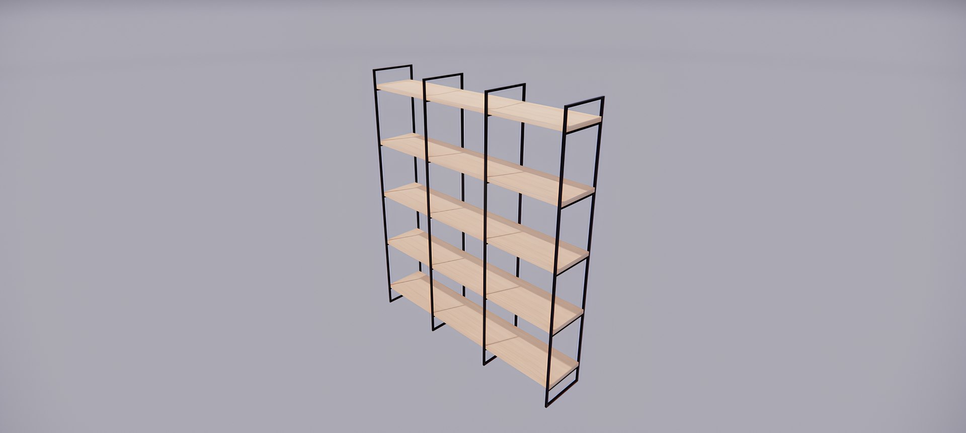 Steel Frame Wooden Shelf Rack - RFA OBJ FBX SKP DWG Formats 3D ...