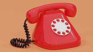 3D Cartoon Telephone model