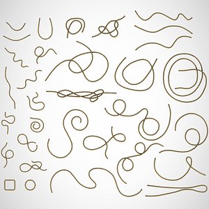 Set of 32 Ropes Kitbash 3D model
