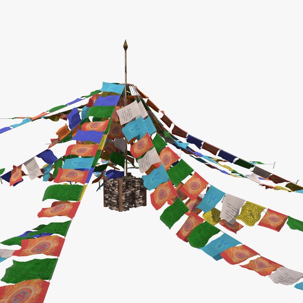 3D model tibet totem prayer flag