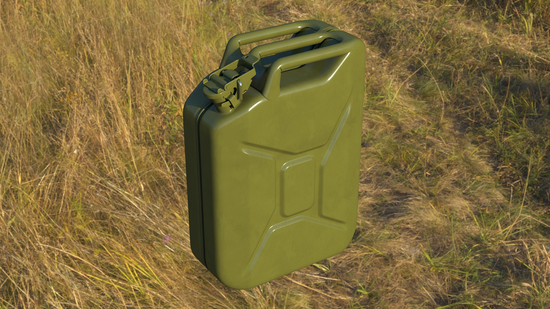 gasoline canister green, jerry can3d模型
