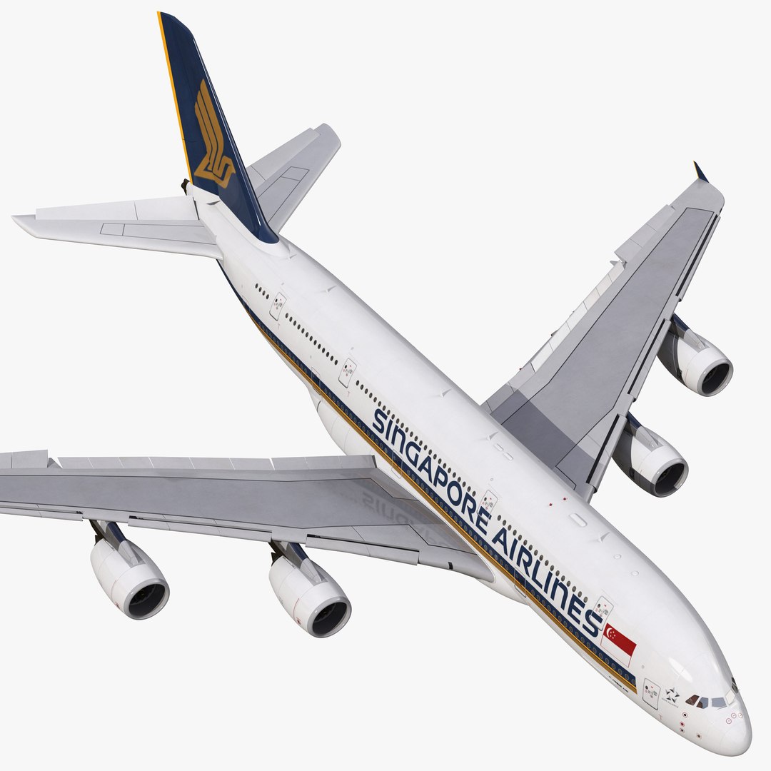 Airbus A380-900 Singapore Airlines Rigged 3D Model 3D model preview