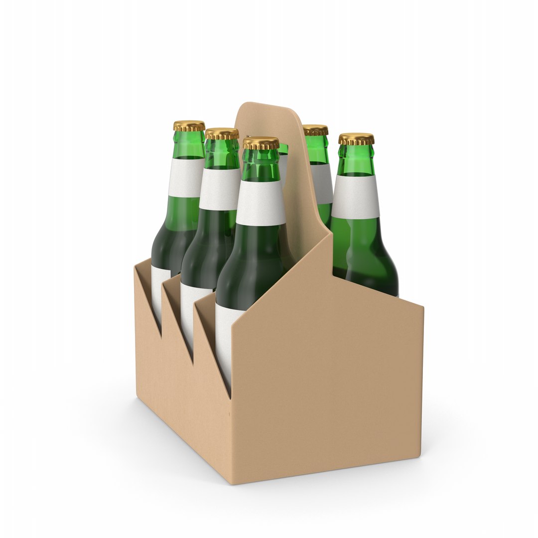 3D Bottle Carrier With Beer Bottles Model TurboSquid 2001955