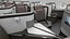 3D airplane business class seats
