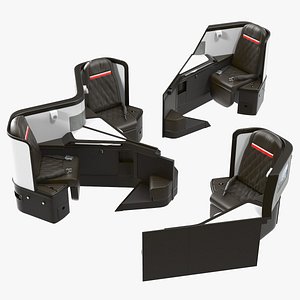 3D airplane business class seats